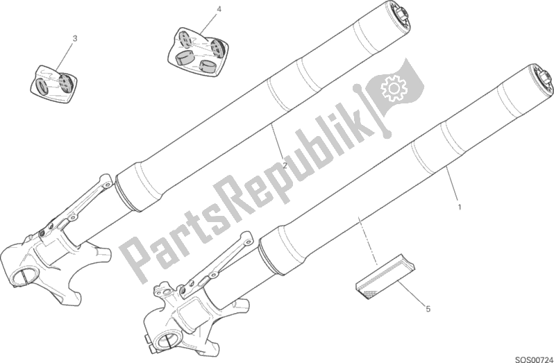 All parts for the Front Fork of the Ducati Monster 1200 S 2017